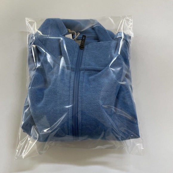 Adidas Sweater Women's 3-Stripes Quarter Zip A555 Blue Size Large - Picture 11 of 11